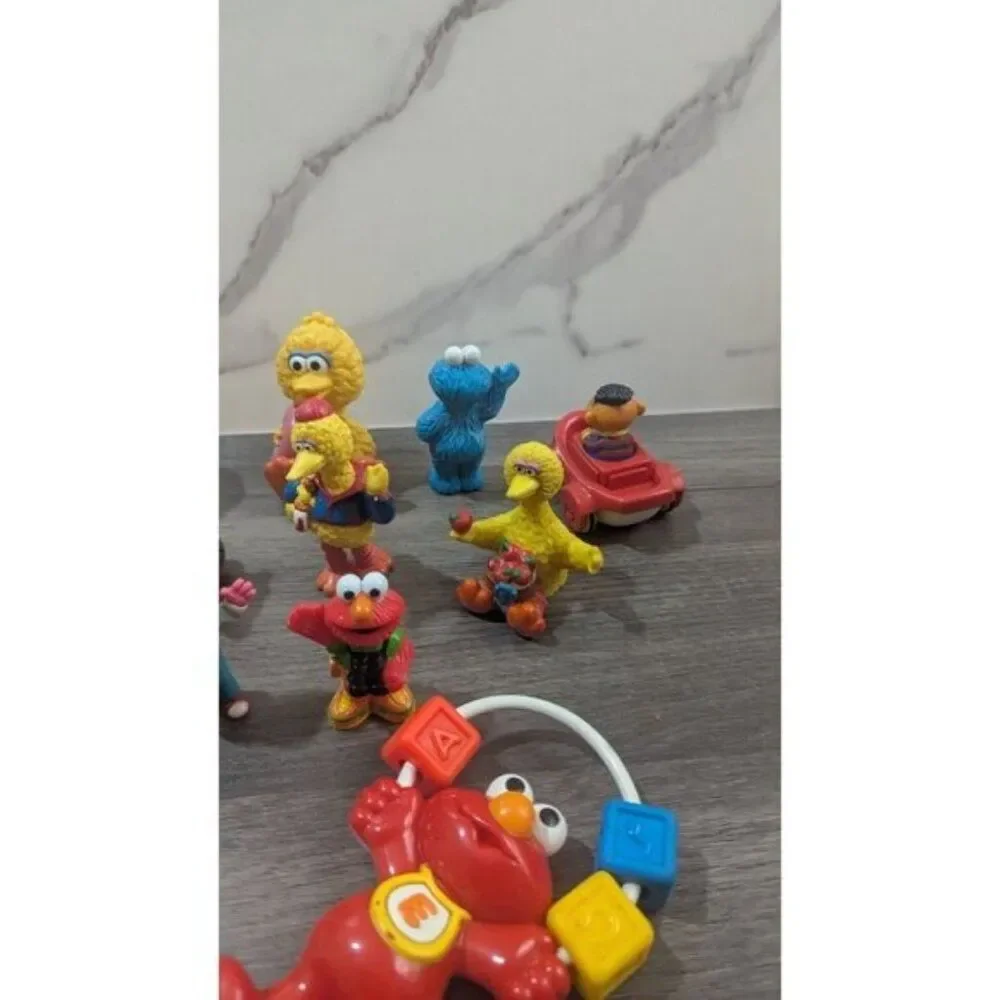 Vintage‎ Sesame Street Figure Lot Elmo Big Bird Cookie Monster Ernie Bert 10pc